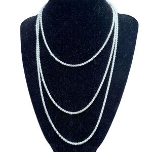 VINTAGE MILOR MARGARITA 925 STERLING SILVER TWISTED NECKLACE - 54" LONG